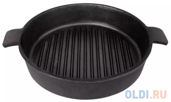 СКОВОРОДА-ГРИЛЬ ЧУГУННАЯ 24 СМ, 2 РУЧКИ (1/6) "MALLONY" CH24