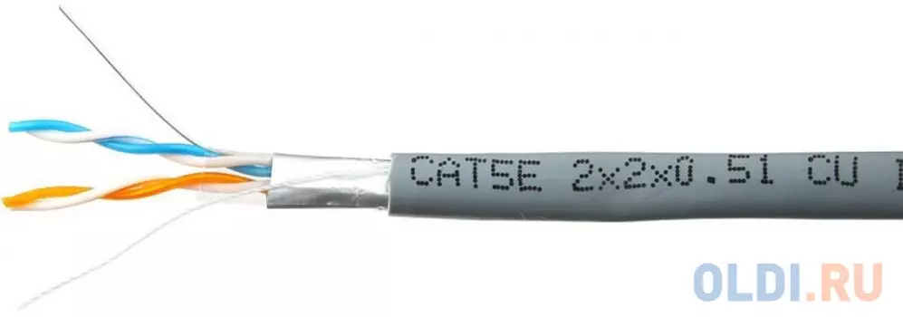 SkyNet Кабель Premium FTP indoor 2x2x0,51, медный, FLUKE TEST, кат.5e, однож., 305 м, box, серый [CSP-FTP-2-CU]