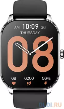 Смарт-часы AMAZFIT Pop 3S A2318, 1.96", серебристый / черный [1746287]