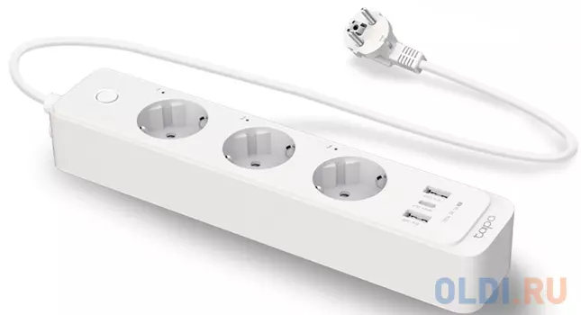 Smart Wi-Fi Power Strip, 3-Outlets, HomekitSPEC: 2.4 GHz Wi-Fi required, 100-240V, 50/60Hz, 10A max, 2300W max load in total, grounded 2-prong plug, 2