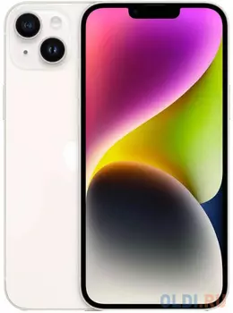 Смартфон Apple A2886 iPhone 14 Plus 128Gb 6Gb сияющая звезда моноблок 3G 4G 1Sim 6.7" 1284x2778 iOS 16 12Mpix 802.11 a/b/g/n/ac/ax NFC GPS GSM900
