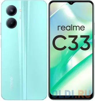 Смартфон Realme C33 64Gb 4Gb синий моноблок 3G 4G 6.5" 1600x720 Android 12 50Mpix 802.11 a/b/g/n/ac NFC GPS GSM900/1800 GSM1900 TouchSc