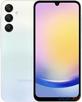 Смартфон Samsung Galaxy A25 SM-A256E 6,5(2340x1080) 5G NFC Cam(508+2/13) Exynos 1280 2.4ГГц(8) (6/128)Гб A14 5000мАч Голубой SM-A256ELBDMEA