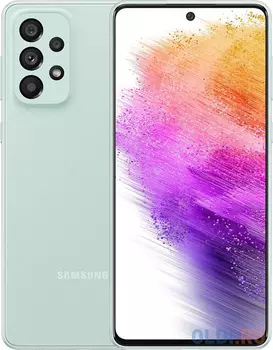 Смартфон Samsung SM-A736B Galaxy A73 256Gb 8Gb зеленый моноблок 3G 4G 2Sim 6.7" 1080x2400 Android 12 108Mpix 802.11 a/b/g/n/ac/ax NFC GPS GSM900/