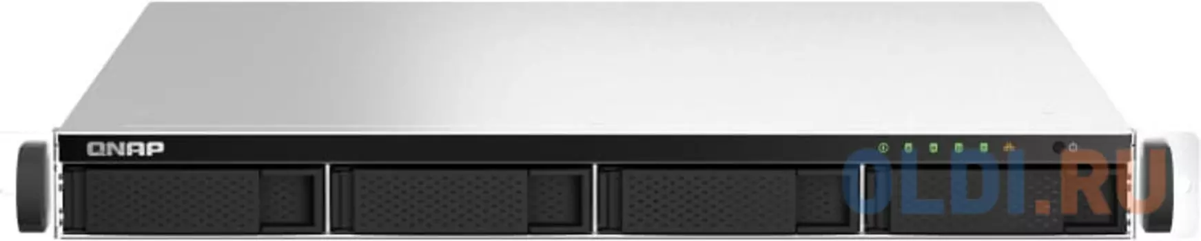 SMB QNAP TS-464U-RP-8G NAS 4 HDD trays, rackmount 1U, 2 PSU. 4-core Intel Celeron N5105/N5095 2.0-2.9 GHz, 8 GB RAM MAX, 2x2.5 Gigabit Ethernet, 4xUSB