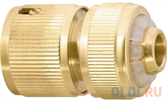 Соединитель латунный быстросъемный для шланга 3/4", аквастоп// Palisad
