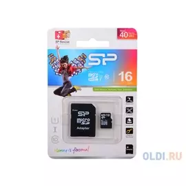 Карта памяти MicroSDHC 16GB Silicon Power Class10 + SD Adapter (SP016GBSTH010V10SP)