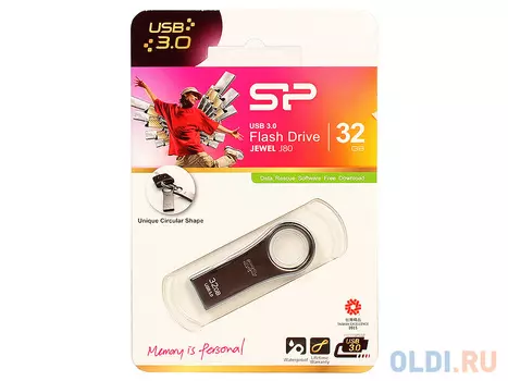 Внешний накопитель 32GB USB Drive  Silicon Power Jewel J80 Titanium (SP032GBUF3J80V1T)