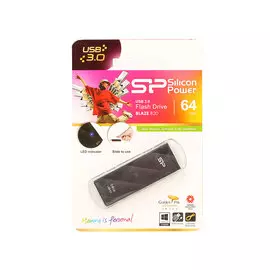 Внешний накопитель 64GB USB Drive <USB 3.0 Silicon Power Blaze B20 Black (SP064GBUF3B20V1K)