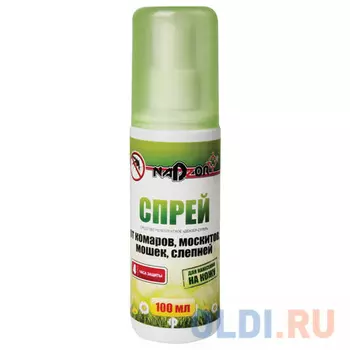 Средство от насекомых репеллентное 100 мл, спрей от комаров, москитов, мошек, слепней NADZOR, ISK001N