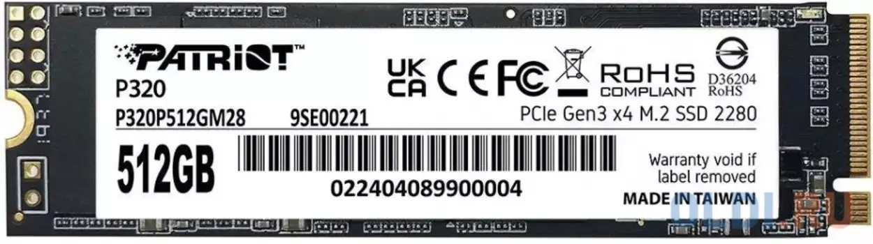 SSD накопитель Patriot P320 512 Gb PCI-E 3.0 x4