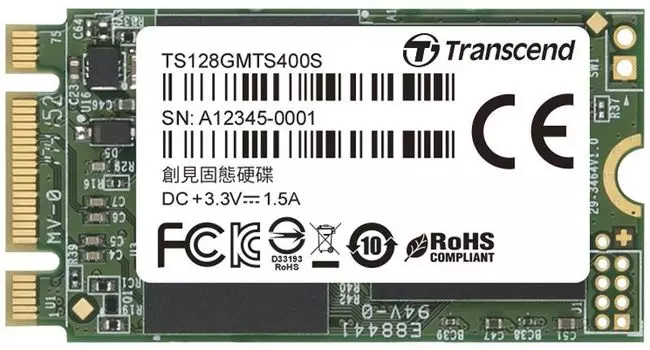 SSD накопитель Transcend MTS400S TS128GMTS400S 128Gb M.2