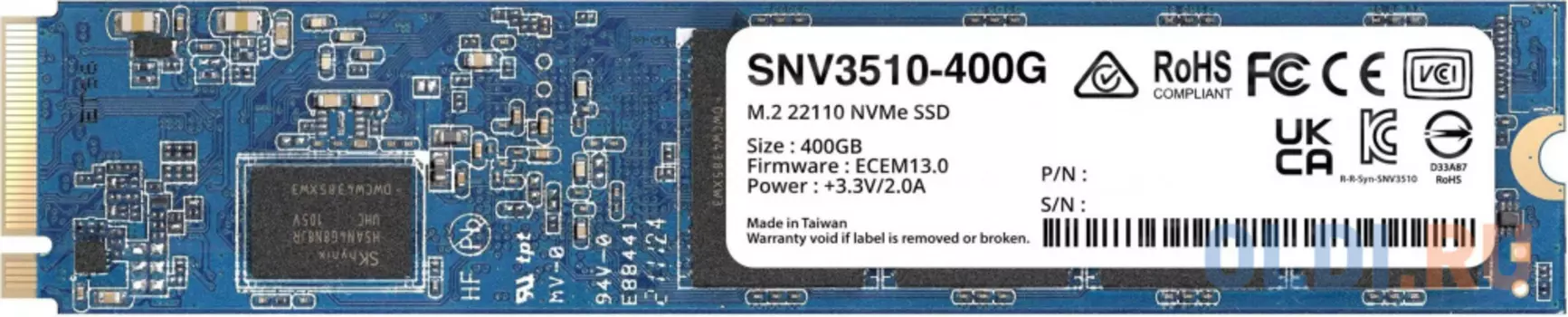 SSD накопитель Synology SNV3510-400G 400 Gb PCI-E 4.0 х4