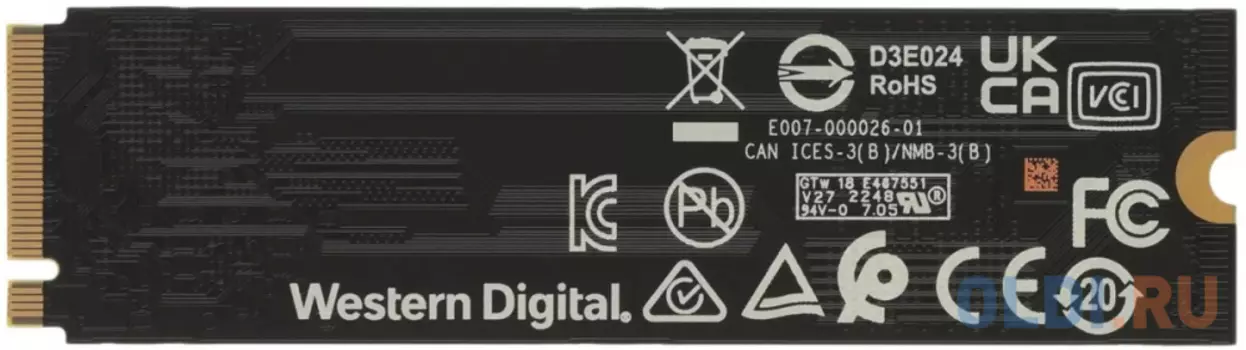 SSD жесткий диск M.2 2280 2TB BLACK WDS200T3X0E WDC