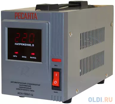 Стабилизатор напряжения Ресанта ACH-1500/1-Ц 63/6/3 1 розетка серый