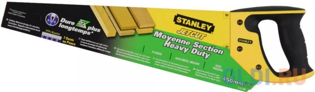 Stanley ножовка по дереву "jet-cut" с закаленным зубом 7 х 450mm (2-15-283)