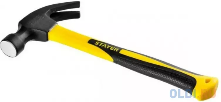 STAYER Fiberglass, 680 г, с фиберглассовой рукояткой, столярный молоток-гвоздодёр, Professional (2026_z02)