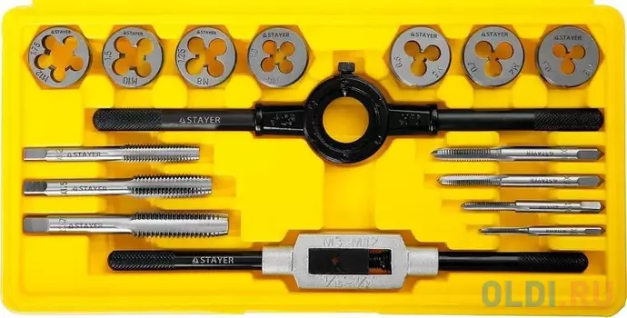 STAYER MaxCut 16 предмета, Набор метчиков и плашек (28010-H16)