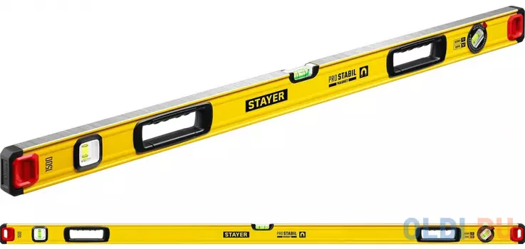STAYER PRO STABIL, 1500 400 мм, усиленный профиль, магнитный уровень с поворотным глазком, Professional (3480-150)