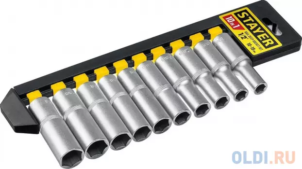 STAYER RSS 10LD, 10 предм., (1/2?), набор торцовых головок (27756-H10)