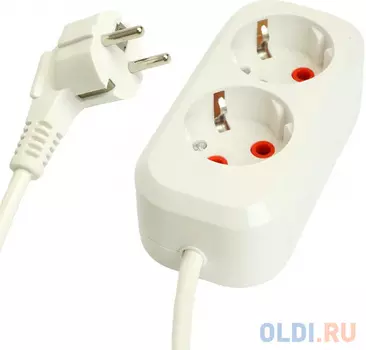 STEKKER Удлинитель двухместный с/з hm06-21-07 3x1мм2, 7м, серия home (у10-001), белый, 49342