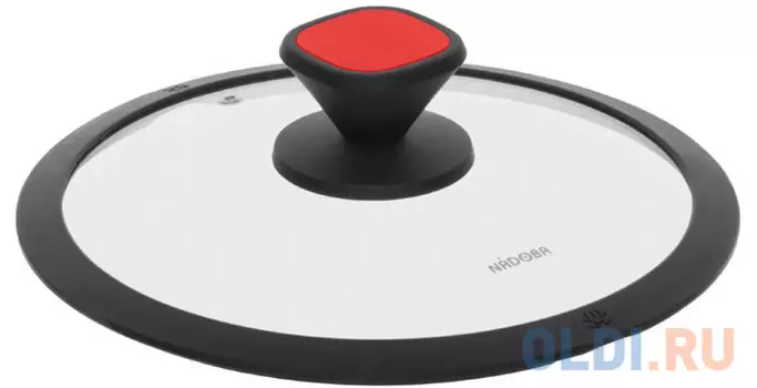 Стеклянная крышка с силиконовым ободом, 24 см, NADOBA, серия GUSTA