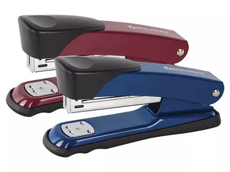 Степлер BRAUBERG "Hessen", №24/6, до 20 л., металлический корпус, металлический механизм, ассорти