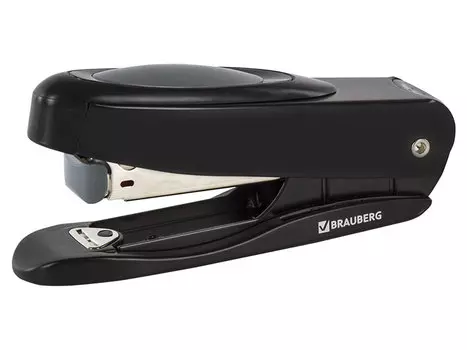 Степлер BRAUBERG "Kingchess", №24/6, 26/6, до 25 листов, металлический корпус, металлический механизм, черный