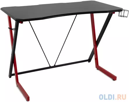Стол игровой Оклик 521G столешница МДФ черный каркас красный 110х60см