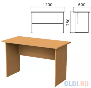 Стол письменный "Монолит", 1200х600х750 мм, цвет бук бавария, СМ21.1