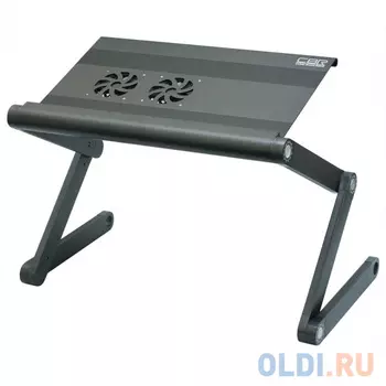 Столик для ноутбука ( до 17”) CBR CLT-17C , 2 вентилятора, складн., алюм. сплав