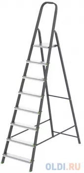 Стремянка, 8 ступеней, стальной профиль, алюминиевые ступени, Россия // Сибртех