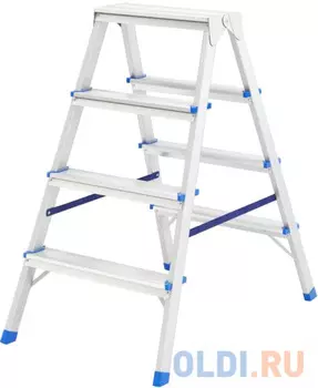 Стремянка двусторонняя 4ст., алюминиевая, Россия// Сибртех