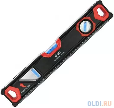 Строительный уровень Deli DL290400K 400мм, зеркальный глазок, двухсторонняя фрезеровка