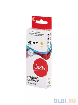 Струйный картридж Sakura 6475B001 (451XL Y) для Canon PIXMA MG5440/5540/6340/6440/7140;MX924;iP7240, водорастворимый тип чернил, желтый, 10,2 мл., 685
