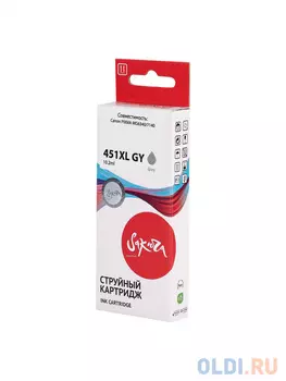 Струйный картридж Sakura 6476B001 (451XL GY ) для Canon PIXMA MG6340/7140, водорастворимый тип чернил, серый, 10,2 мл., 350 к.