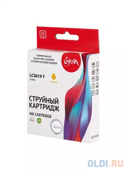 Струйный картридж Sakura LC3619Y для Brother MFC-J2330DW/J2730DW/J3530DW/J3930DW;, пигментный тип чернил, желтый, 18,4 мл., 1500 к.