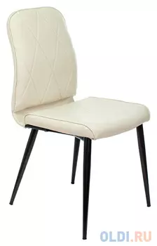 Стул для кухни Бюрократ KF-3 эко.кожа слоновая кость Orion-10 металл черный на ножках (KF-3/OR-10)