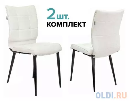 Стул для кухни Бюрократ KF-4_2 комплект 2шт молочный Velvet 20 металл черный на ножках (KF-4/VELV20_2)