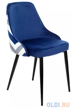 Стул для кухни Бюрократ KF-5 синий Velvet 29 зигзаг металл черный на ножках (KF-5/ZIG/DBLUE)