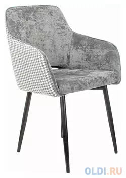 Стул для кухни Бюрократ KF-7 серый Light 19 гусиная лапка металл черный на ножках (KF-7/LT19/GF)