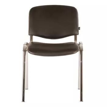 Стул для персонала и посетителей BRABIX "Iso CF-001", хромированный каркас, кожзам черный, 531424