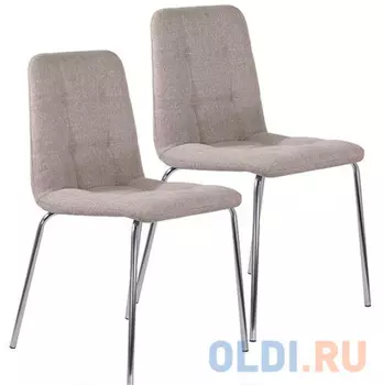 Стулья КОМПЛЕКТ 2 шт. BRABIX "Twins CF-011", хром каркас, ткань, бежевый, 532768