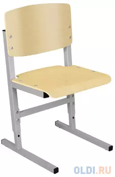 Стул ученический регулируемый СУТ.05-01, 400х375х660-740 мм, рост 4-6, серый каркас, фанера лак