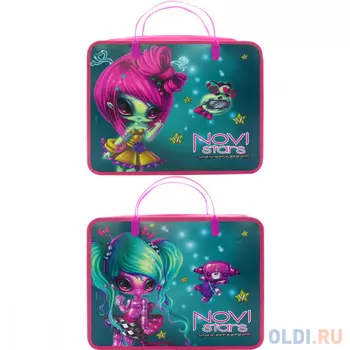 Сумка А4 на молнии с ручкой ACTION! NOVI STARS, цв.печать,2 дизайна NS-FZHA4-1