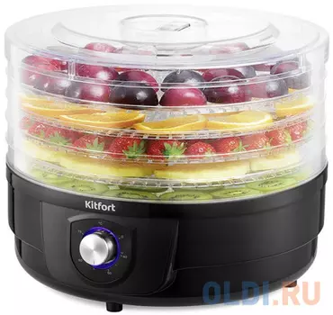 Сушилка для овощей и фруктов KITFORT КТ-1928 чёрный