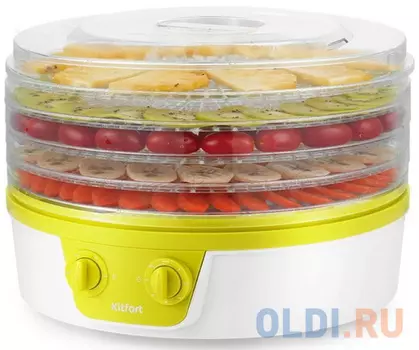 Сушилка для овощей и фруктов KITFORT KT-1935-2 белый салатовый