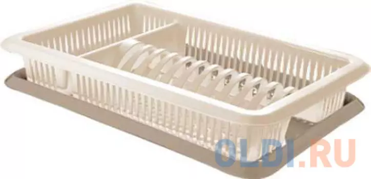 СУШИЛКА ДЛЯ ПОСУДЫ "BONO" С ПОДДОНОМ СЛИВОЧН./КАПУЧИНО (1/5) "GIARETTI" GR1563СЛ
