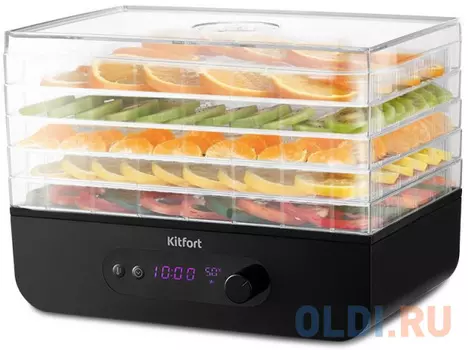 Сушка для фруктов и овощей Kitfort КТ-1936 5под. 400Вт черный