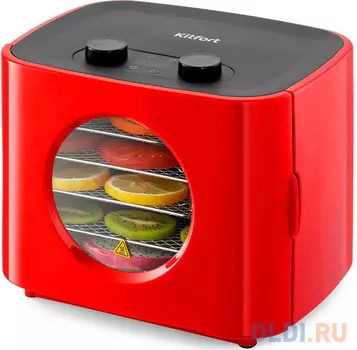 Сушка для фруктов и овощей Kitfort КТ-1952-1 5под. 300Вт красный